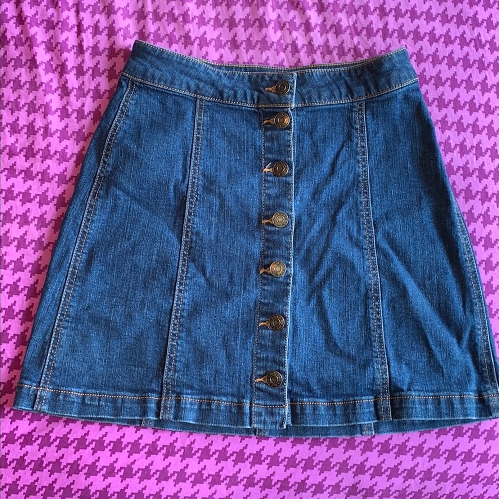 Button up jean skirt